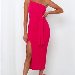 Hello Molly bright pink midi dress